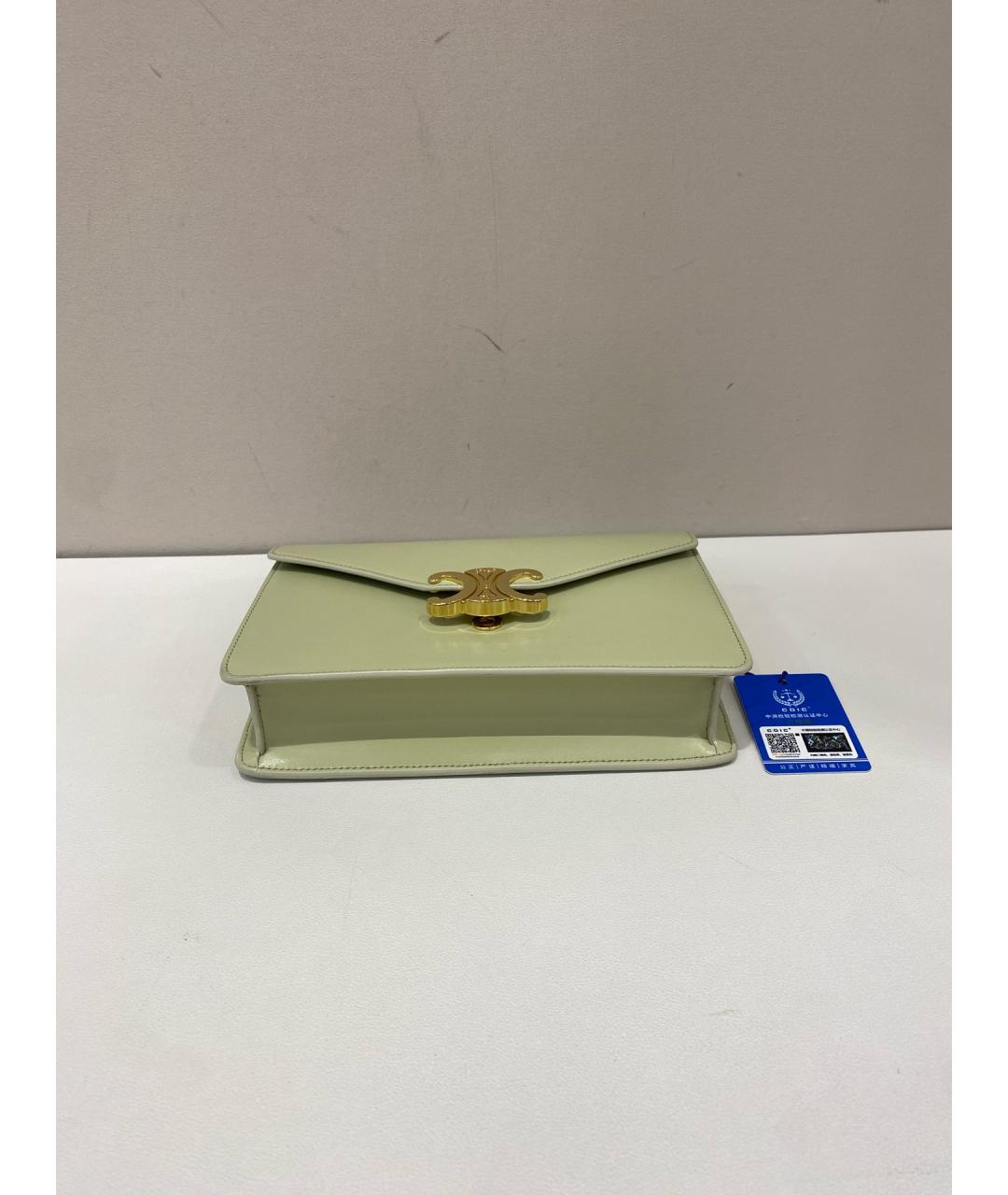 CELINE Зеленая кожаная сумка через плечо, фото 7