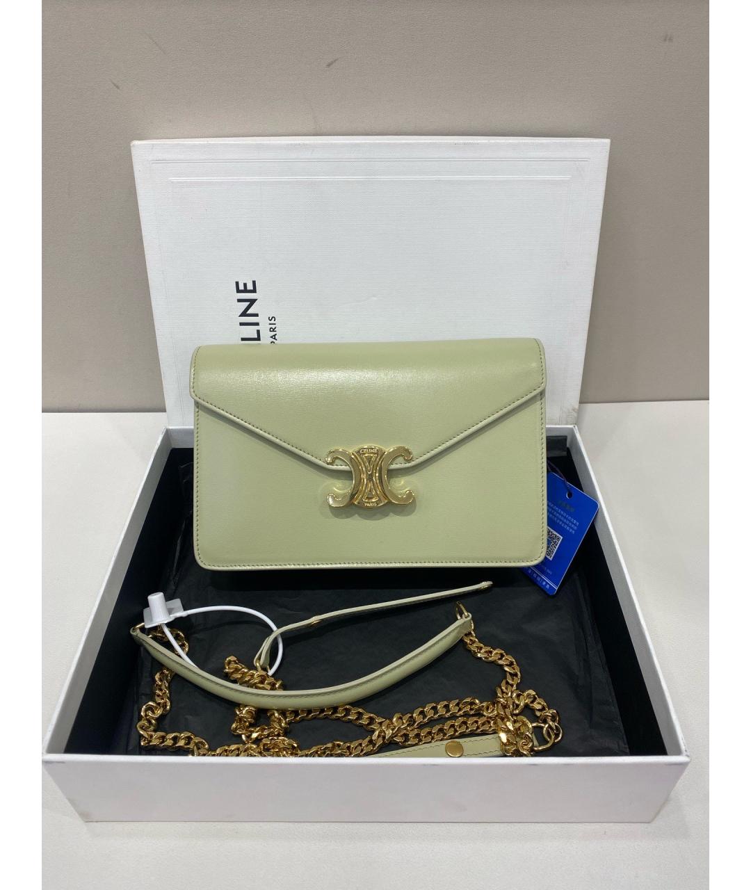 CELINE Зеленая кожаная сумка через плечо, фото 8