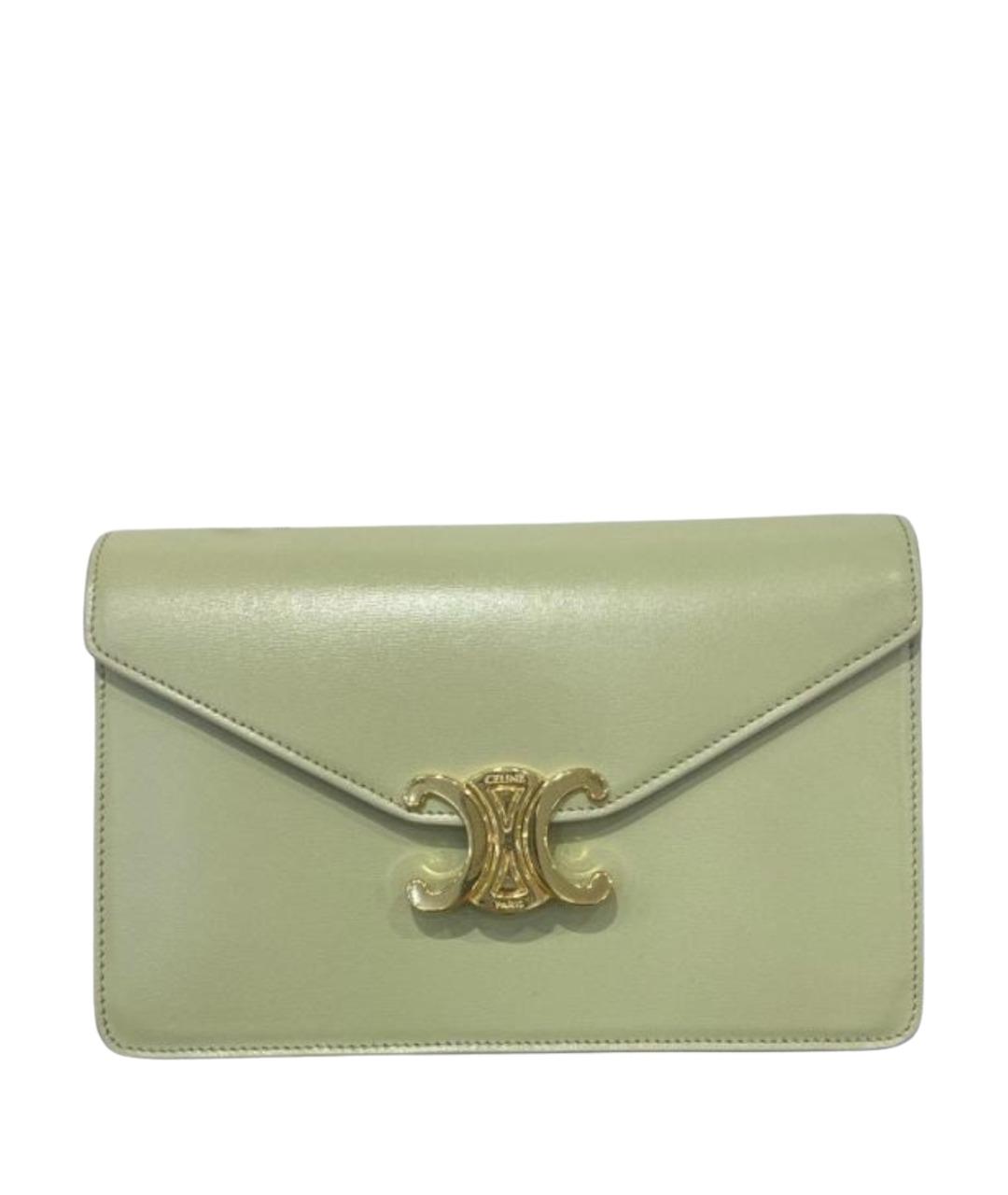 CELINE Зеленая кожаная сумка через плечо, фото 1