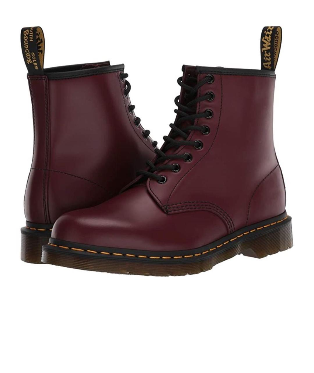 DR. MARTENS Бордовые кожаные ботинки, фото 2
