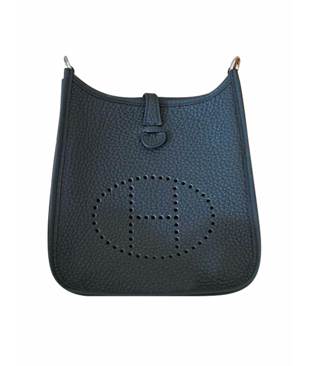 HERMES Антрацитовая кожаная сумка через плечо, фото 1