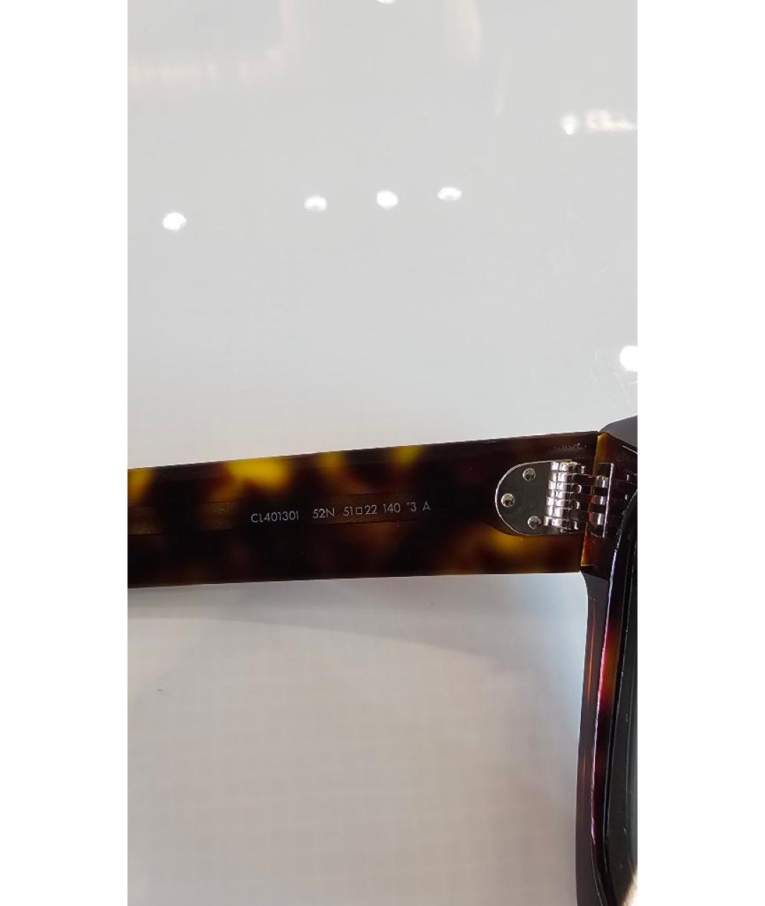 CELINE Коричневые пластиковые солнцезащитные очки, фото 6
