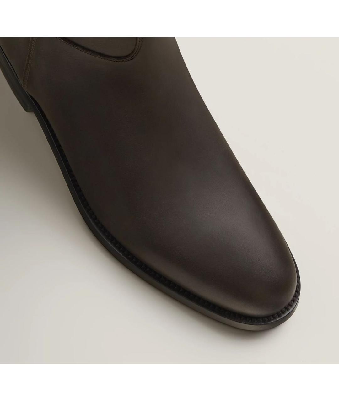 HERMES Коричневые кожаные сапоги, фото 4