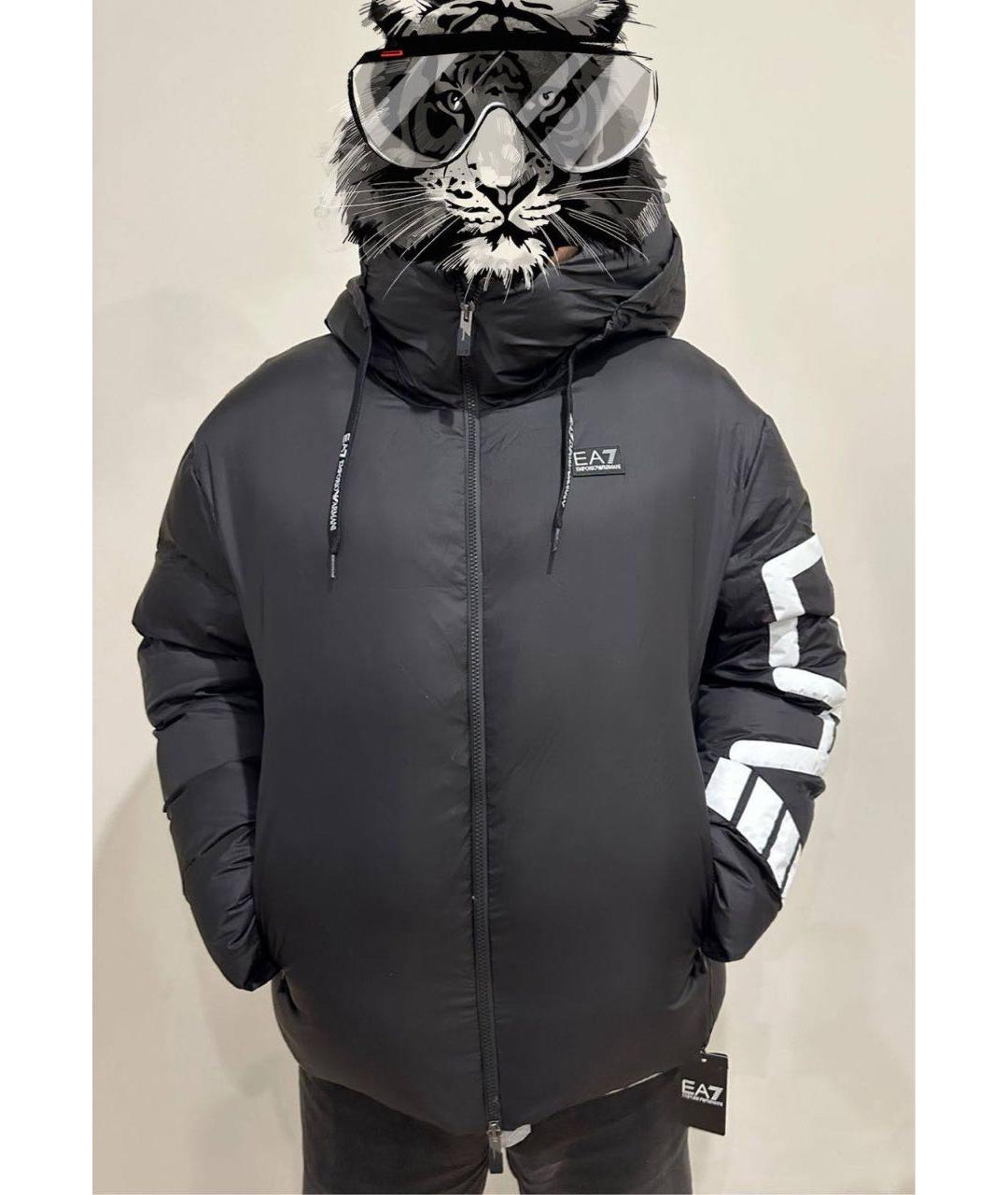EMPORIO ARMANI Черный полиэстеровый пуховик, фото 5