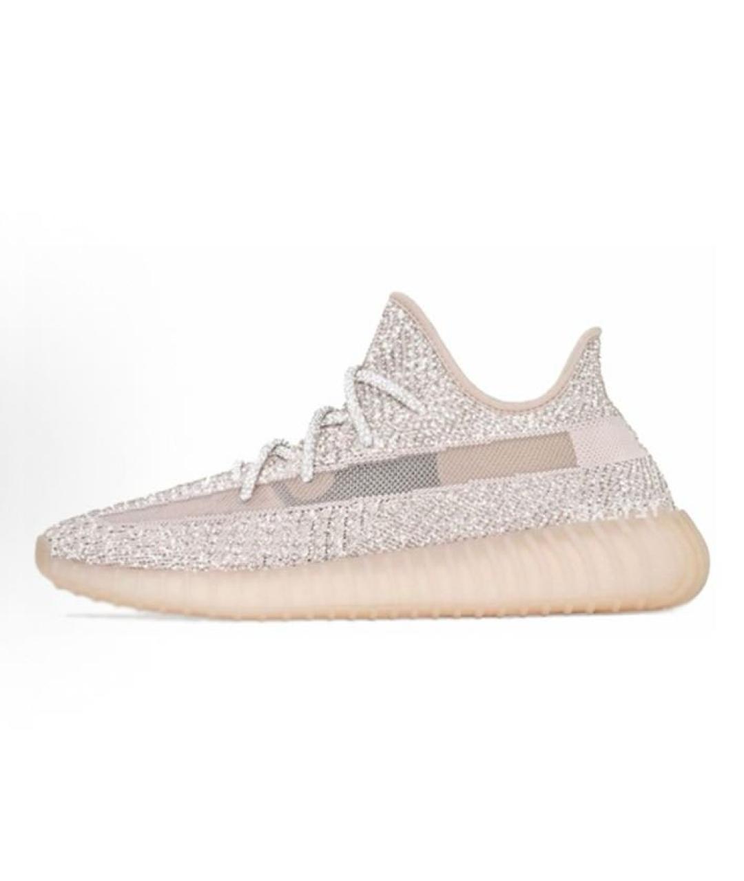 ADIDAS YEEZY Бежевые текстильные низкие кроссовки / кеды, фото 2