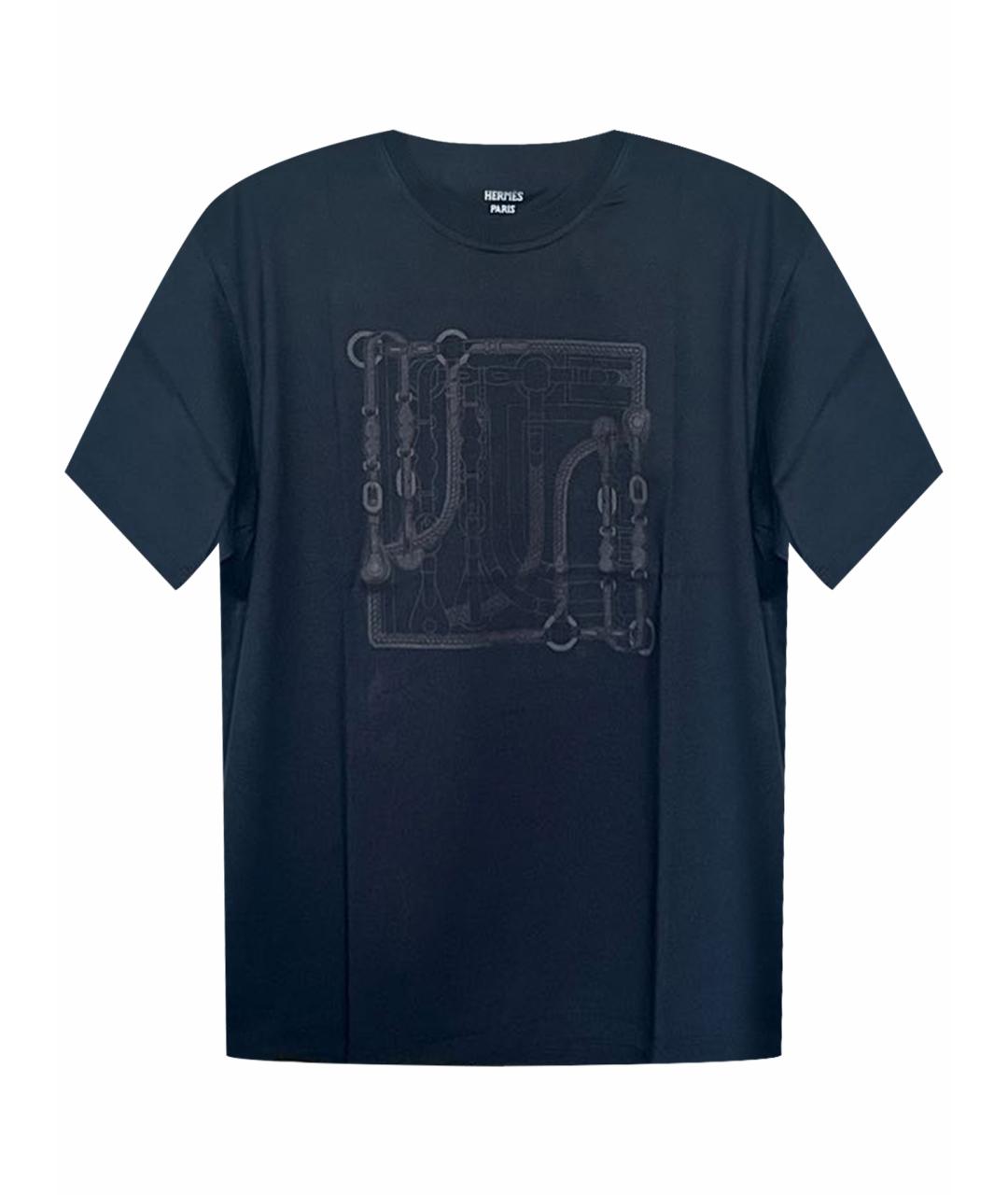 HERMES Черная хлопковая футболка, фото 1