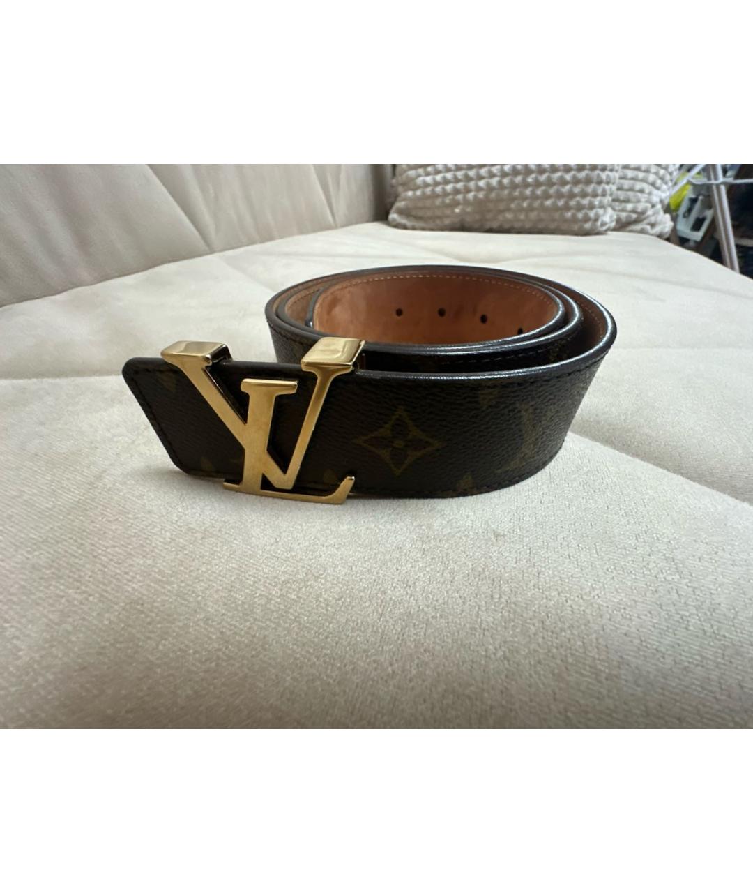 LOUIS VUITTON Коричневый ремень из искусственной кожи, фото 4
