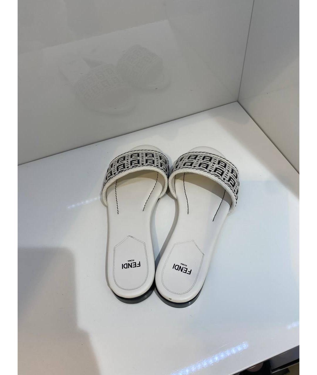 FENDI Белые мюли, фото 4