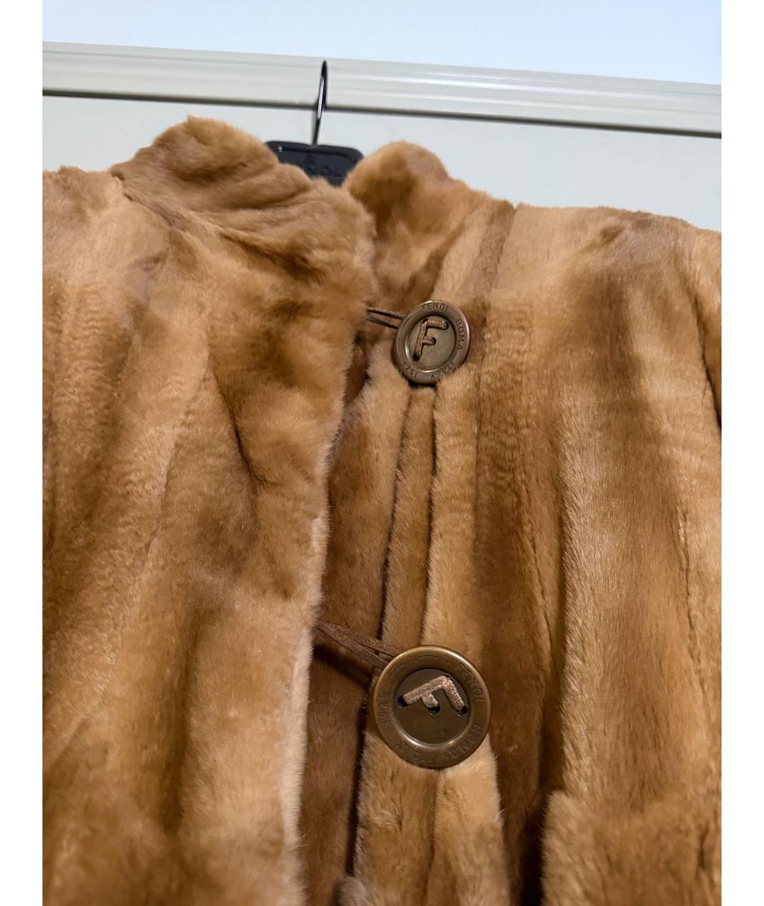 FENDI Коричневая меховая шуба, фото 5