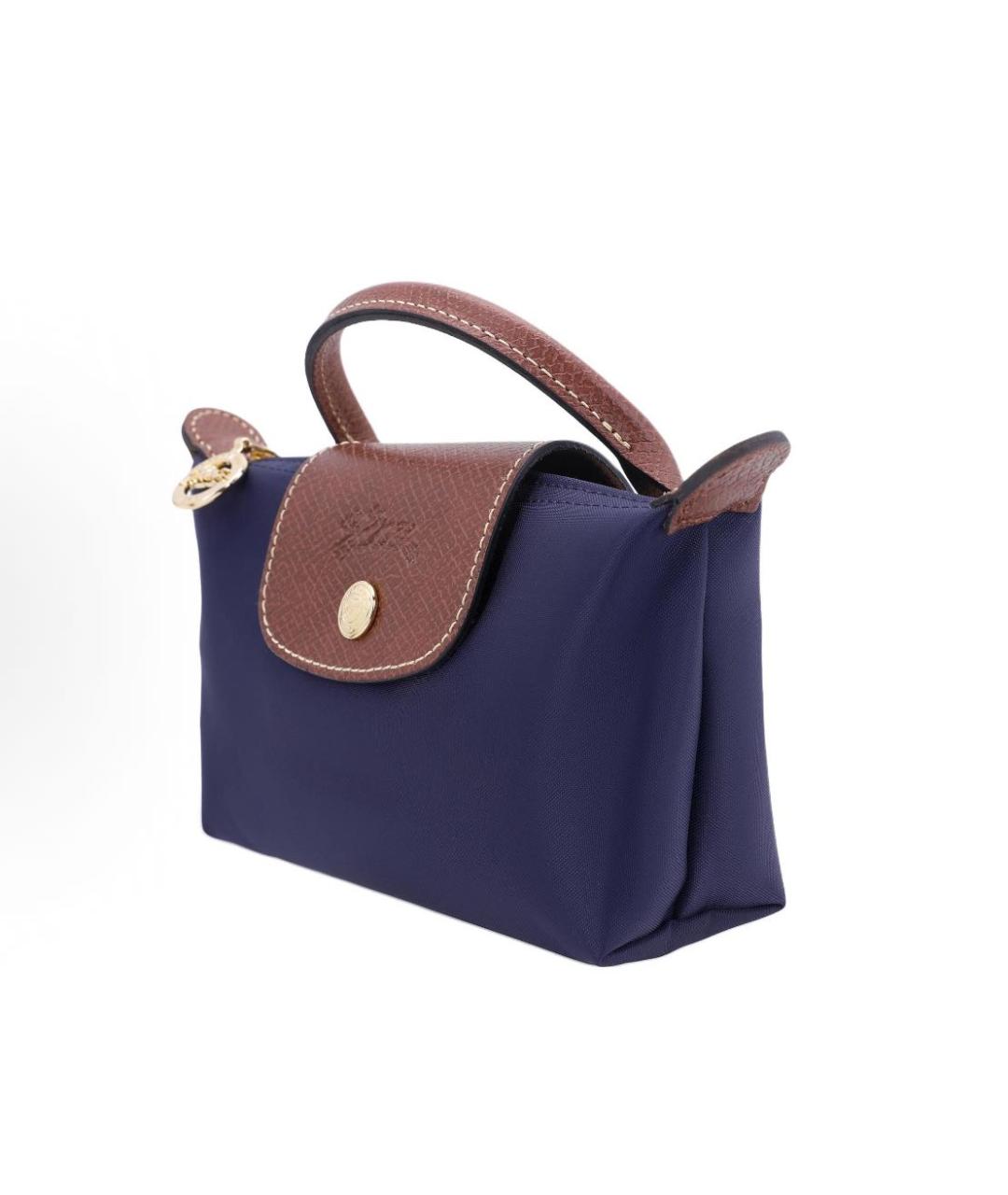 LONGCHAMP Темно-синяя тканевая сумка с короткими ручками, фото 2