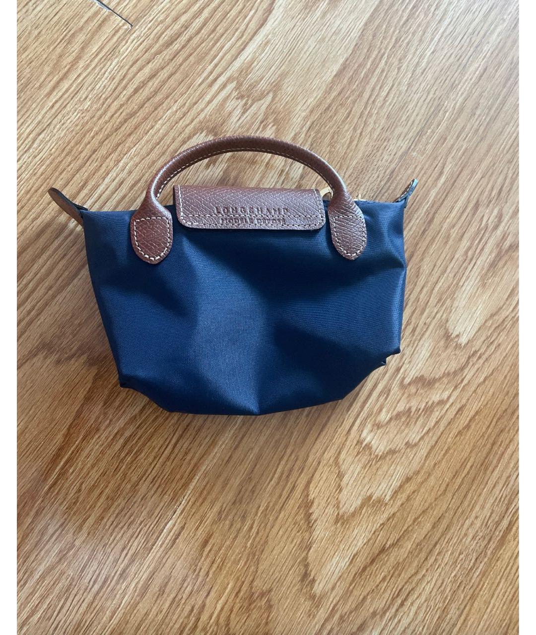 LONGCHAMP Темно-синяя тканевая сумка с короткими ручками, фото 7