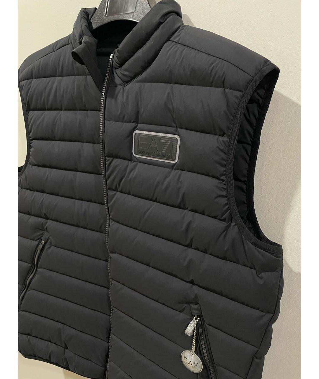 EMPORIO ARMANI Черный полиэстеровый жилет, фото 4