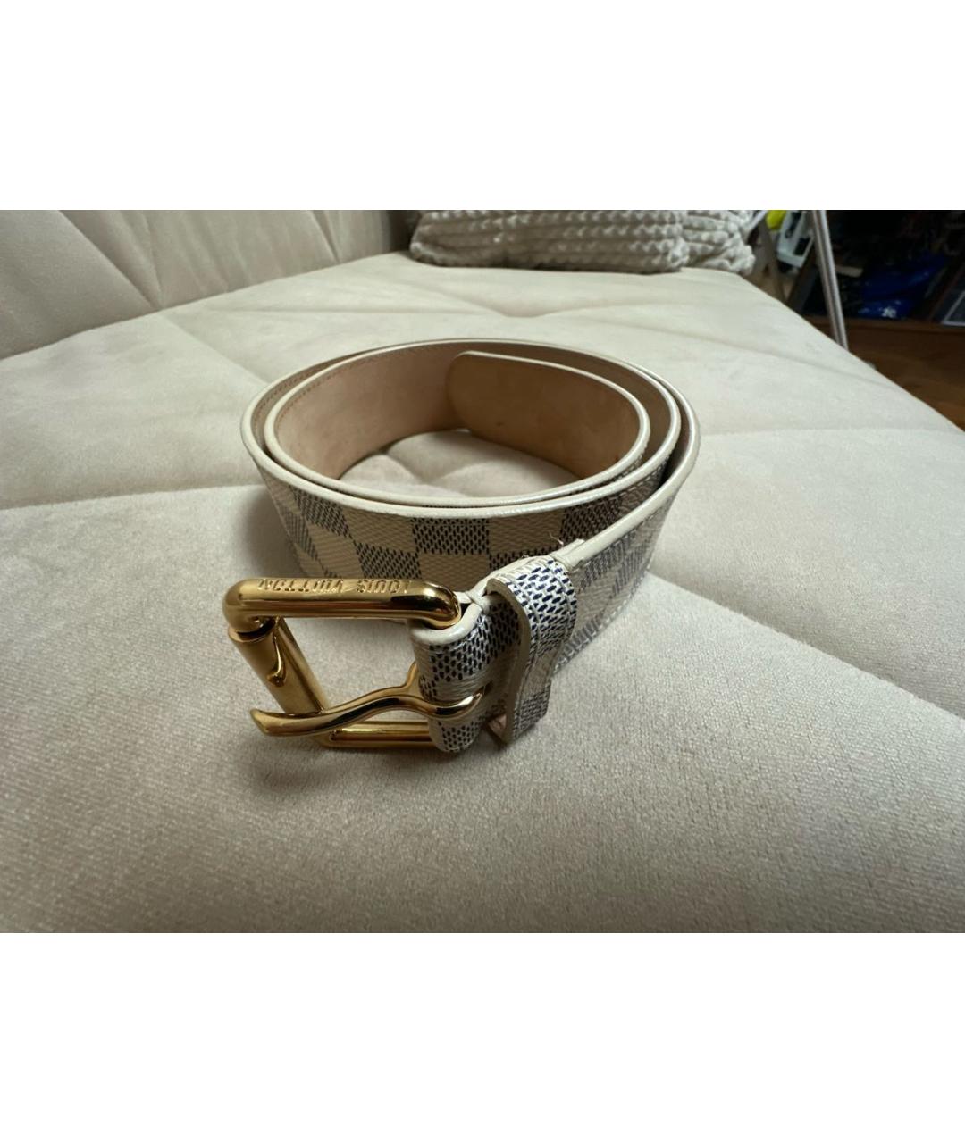 LOUIS VUITTON Белый ремень из искусственной кожи, фото 4