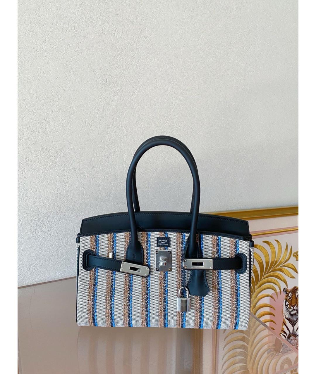 HERMES Черная деним сумка с короткими ручками, фото 3