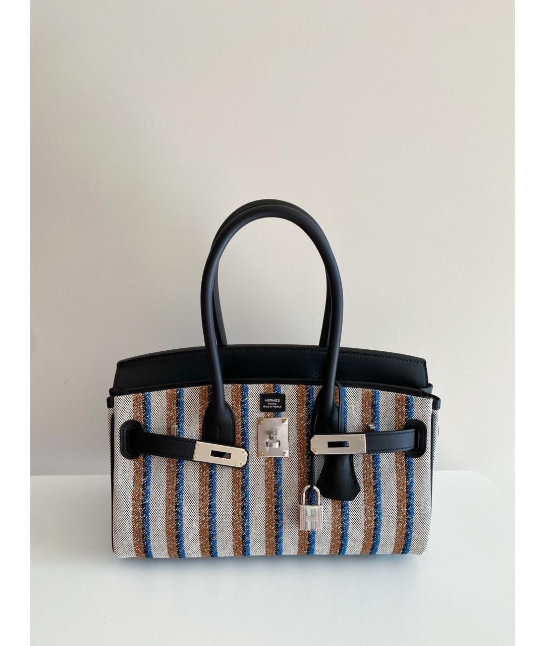 HERMES Черная деним сумка с короткими ручками, фото 6