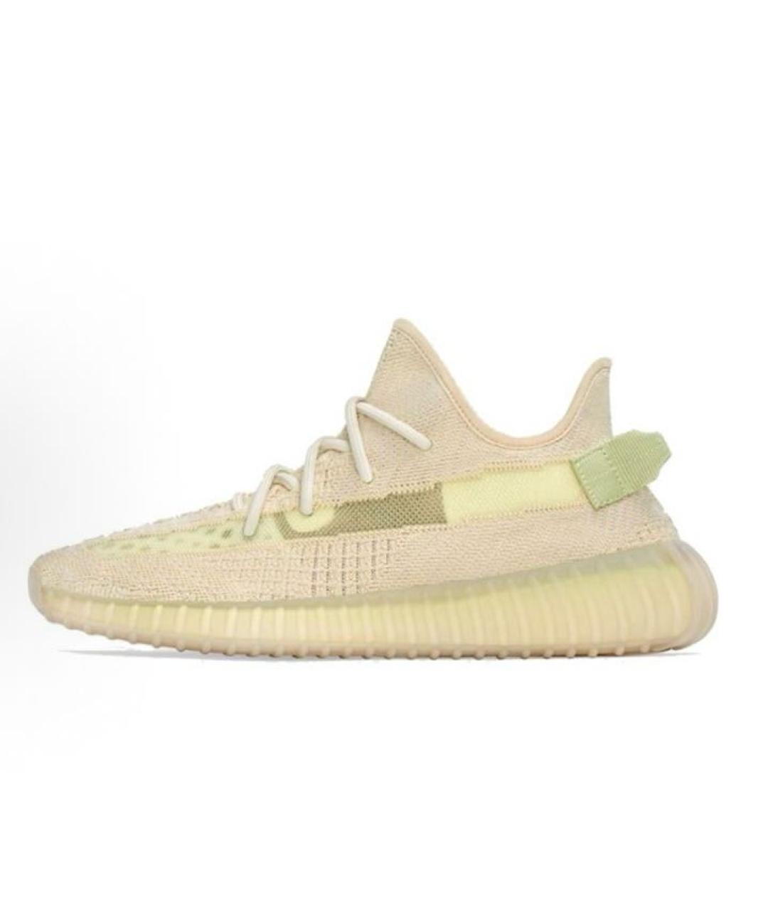 ADIDAS YEEZY Бежевые текстильные низкие кроссовки / кеды, фото 2