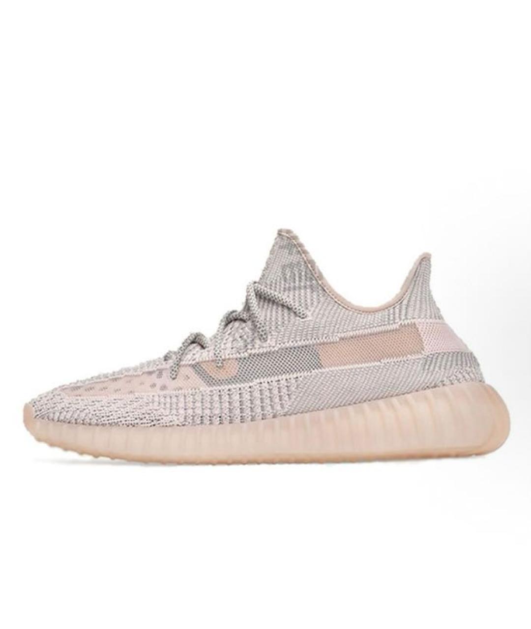 ADIDAS YEEZY Коралловые текстильные низкие кроссовки / кеды, фото 2