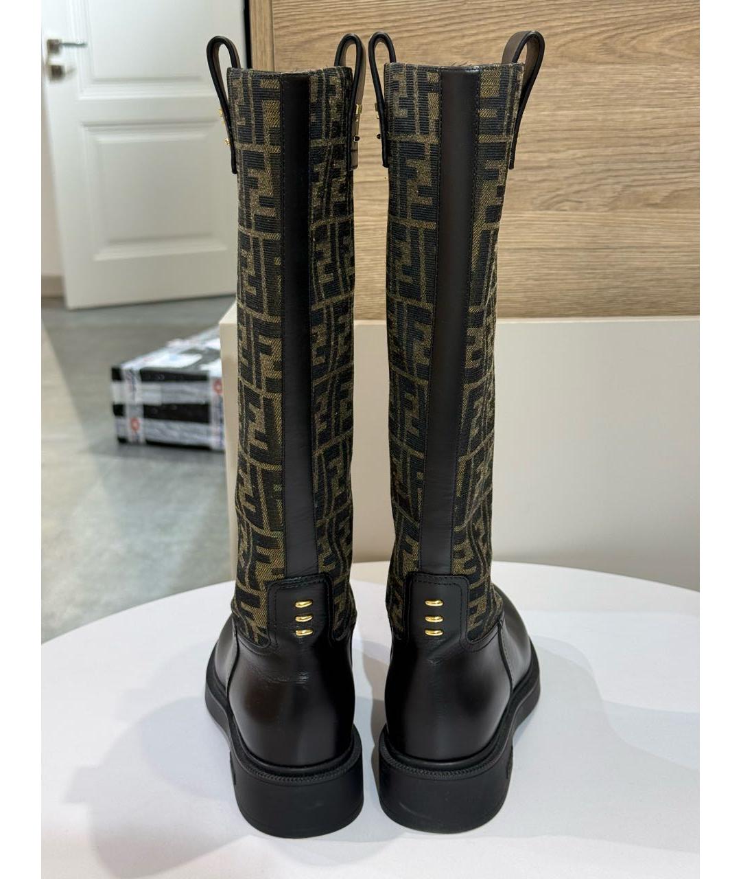 FENDI Коричневые кожаные сапоги, фото 6