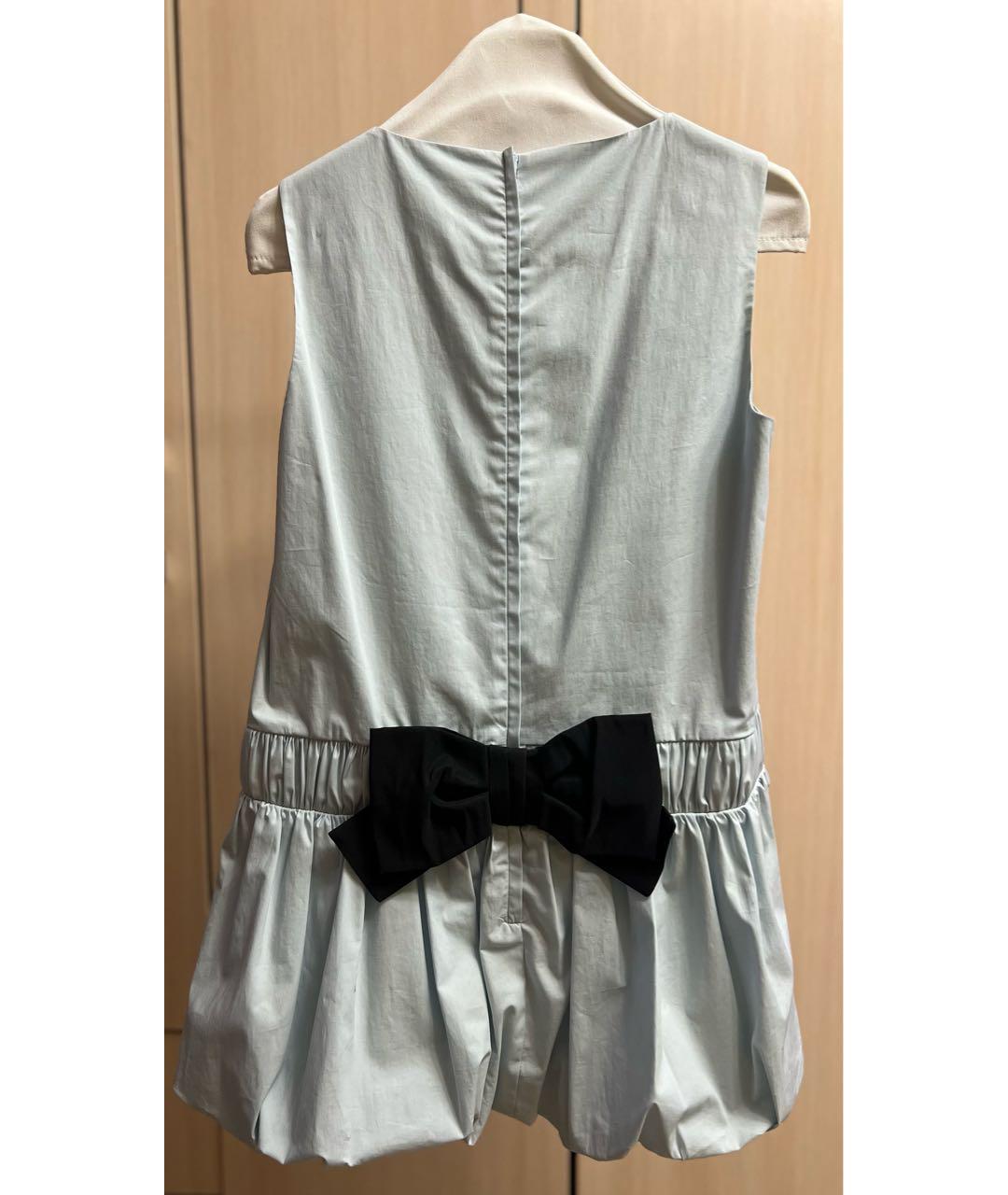 RED VALENTINO Голубое хлопковое коктейльное платье, фото 4