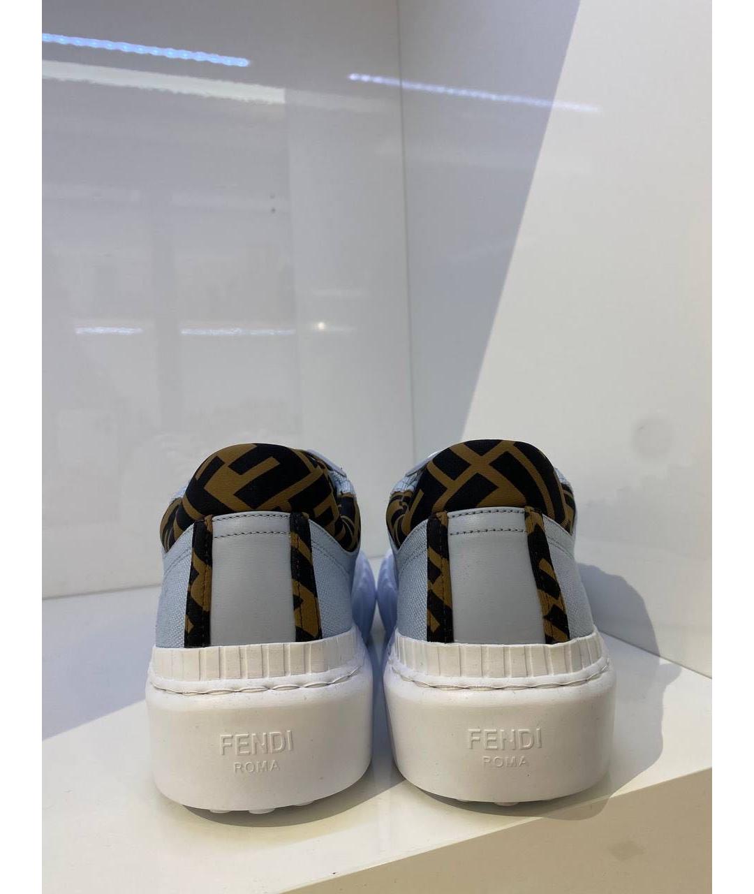 FENDI Голубые кеды, фото 4