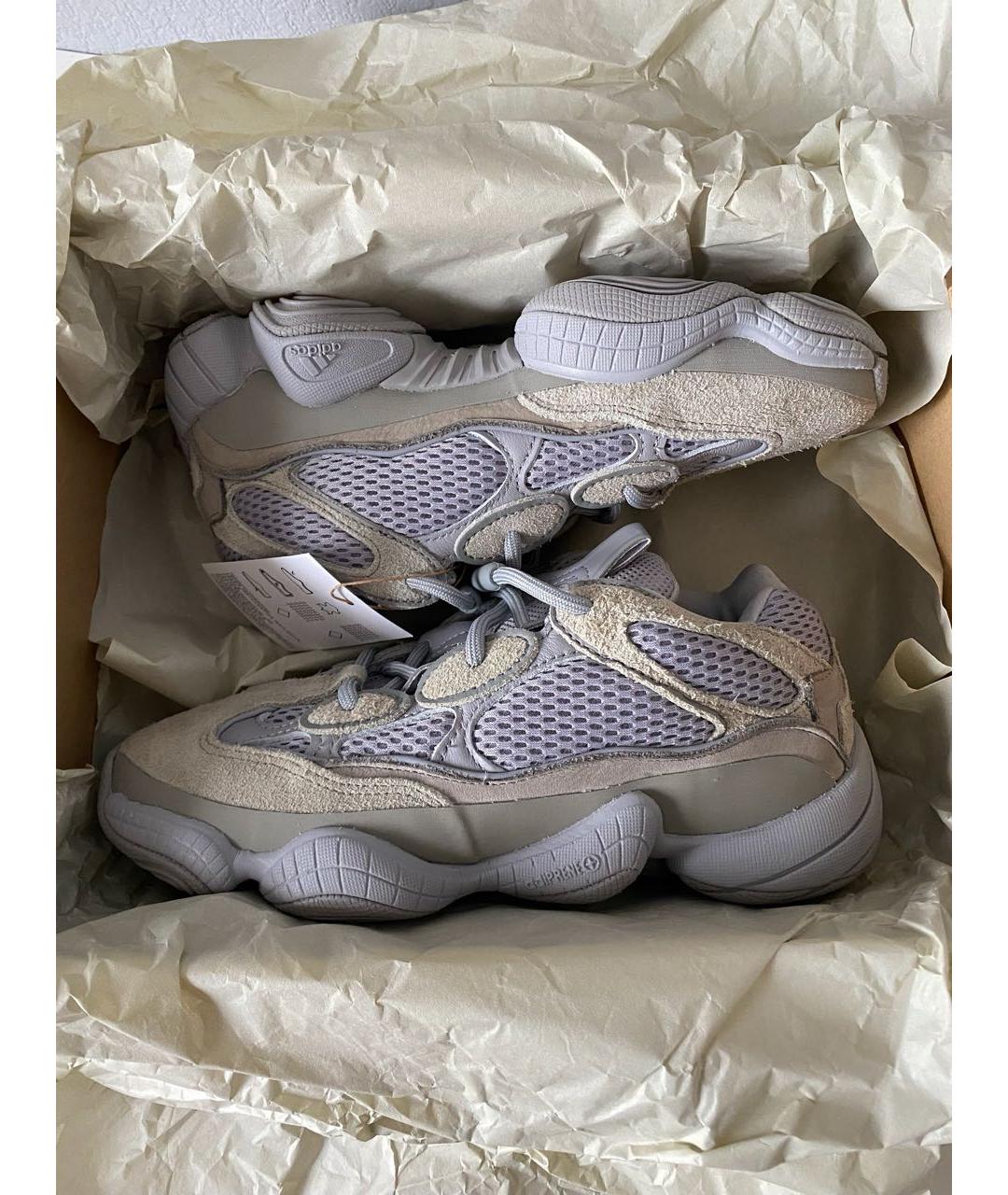 ADIDAS YEEZY Серые замшевые низкие кроссовки / кеды, фото 2