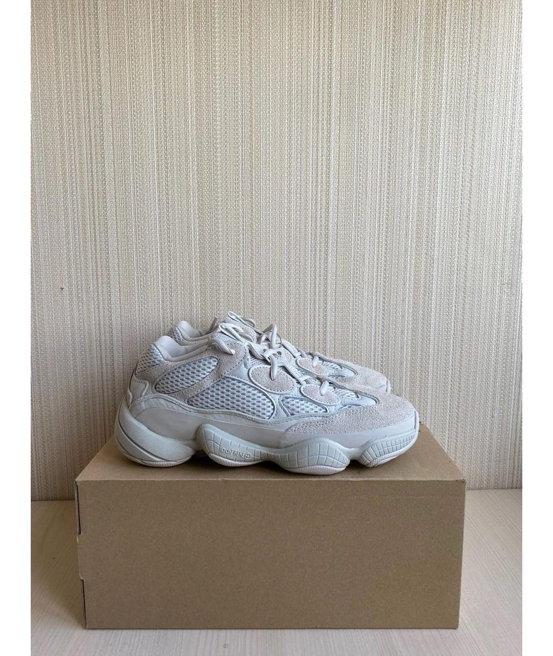 ADIDAS YEEZY Бежевые замшевые низкие кроссовки / кеды, фото 4