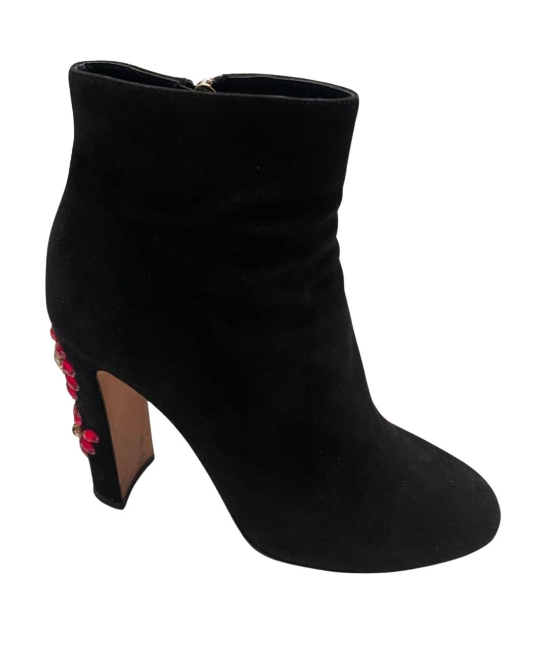 DOLCE&GABBANA Черные замшевые ботильоны, фото 1