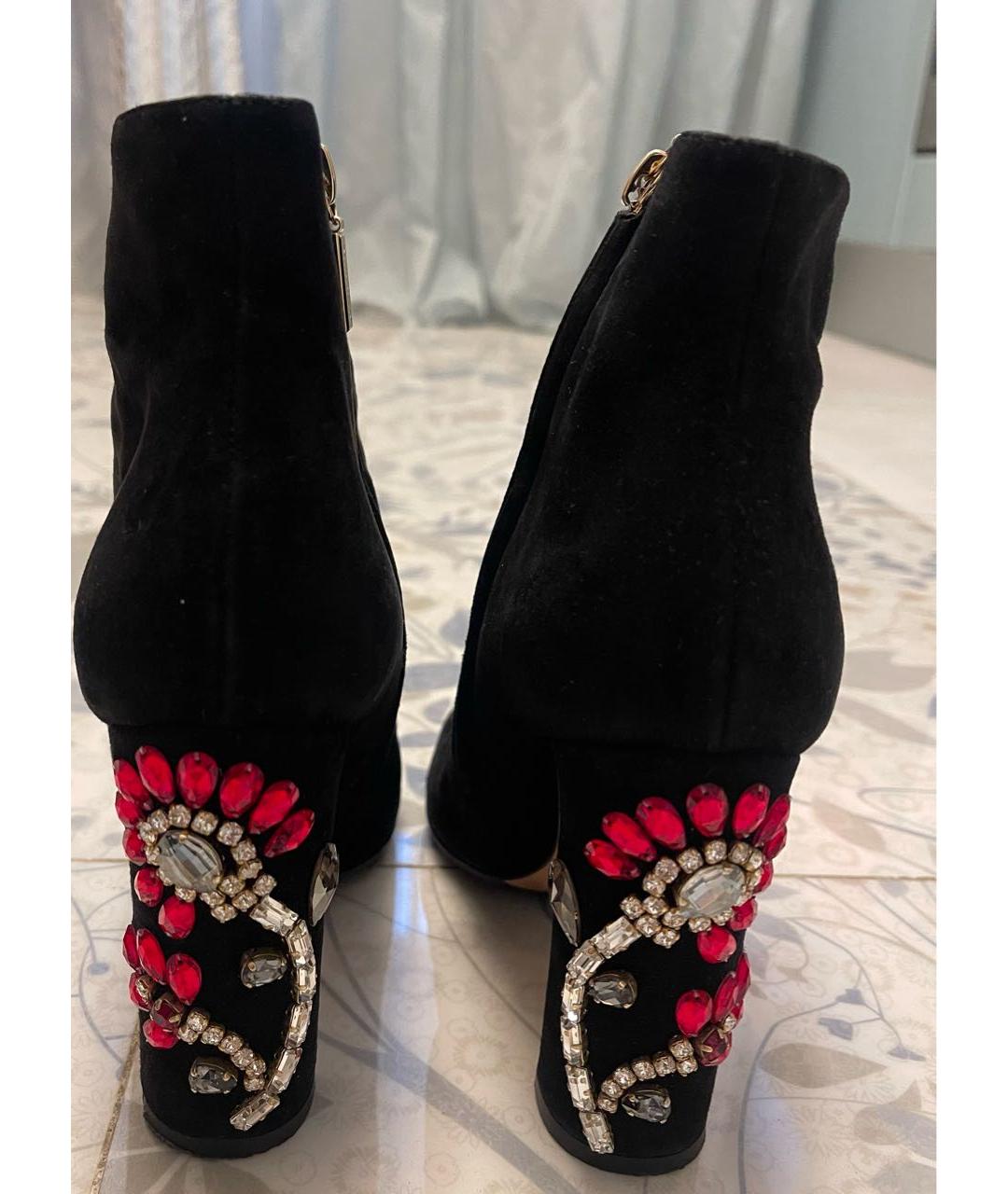 DOLCE&GABBANA Черные замшевые ботильоны, фото 3