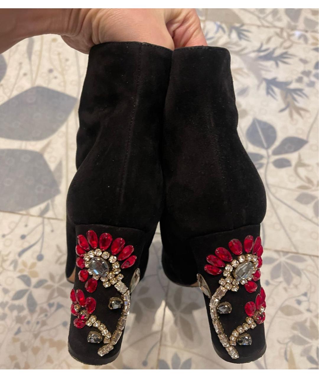 DOLCE&GABBANA Черные замшевые ботильоны, фото 7
