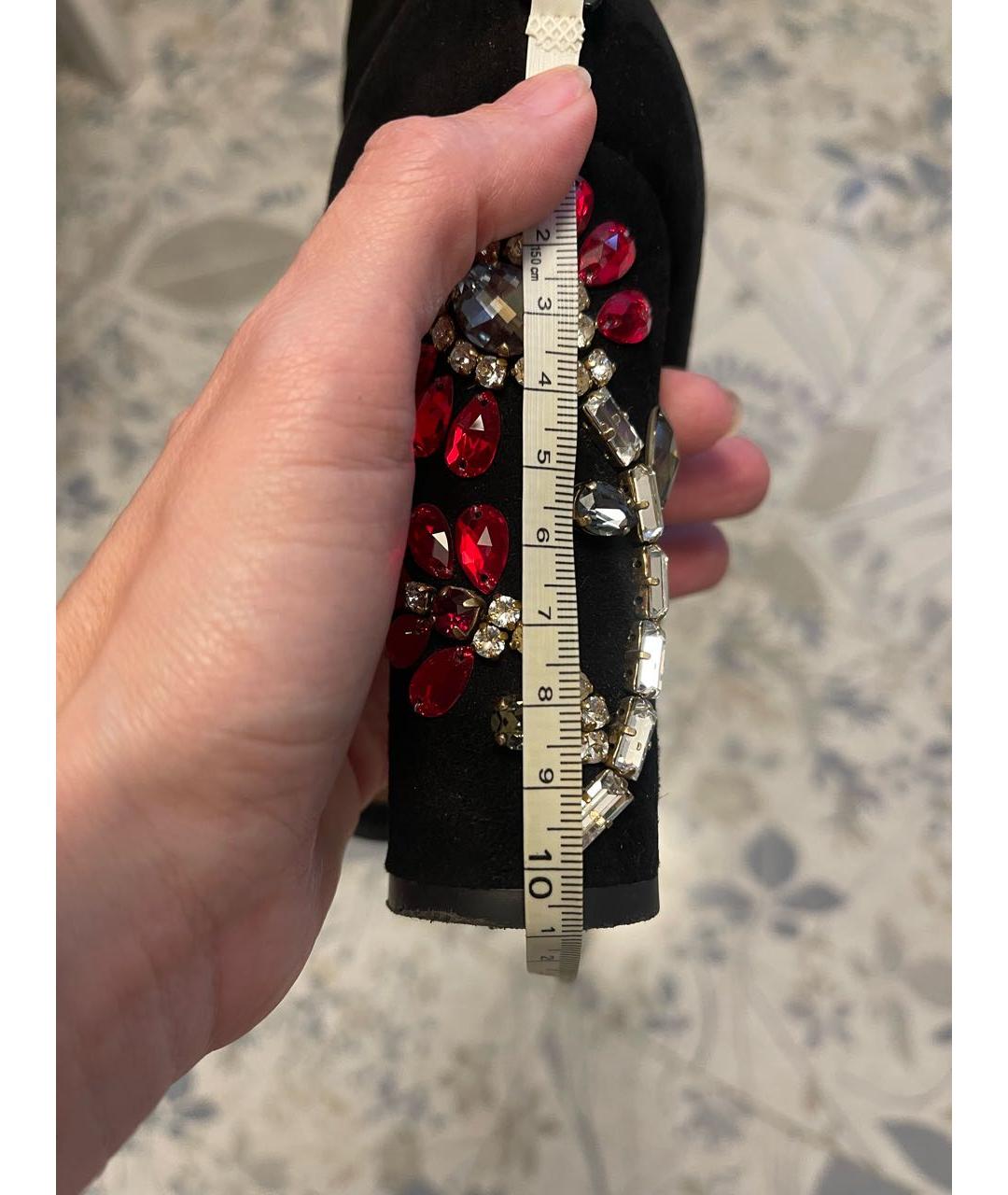 DOLCE&GABBANA Черные замшевые ботильоны, фото 6