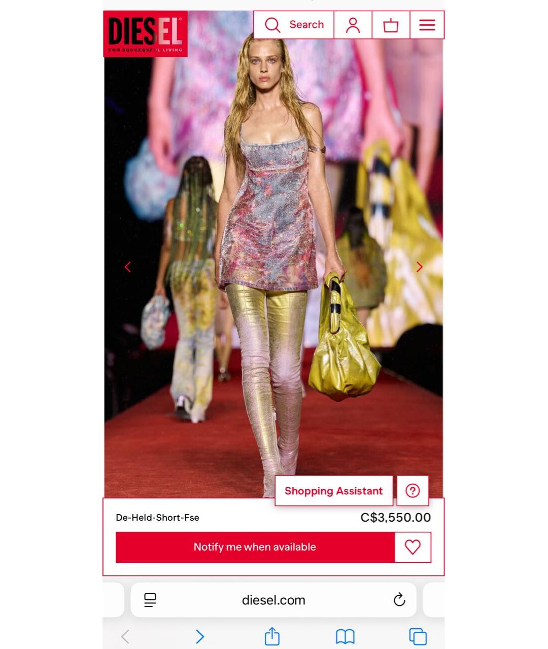 DIESEL Мульти полиэстеровое коктейльное платье, фото 5