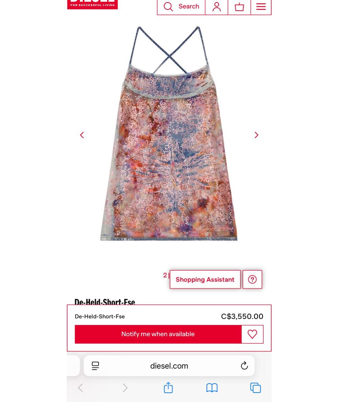 DIESEL Мульти полиэстеровое коктейльное платье, фото 6