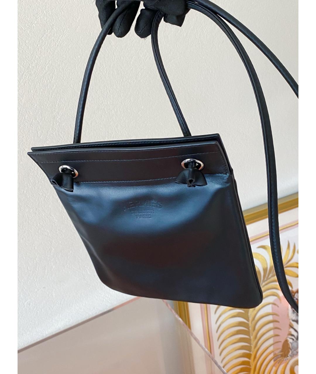 HERMES Черная кожаная сумка через плечо, фото 2