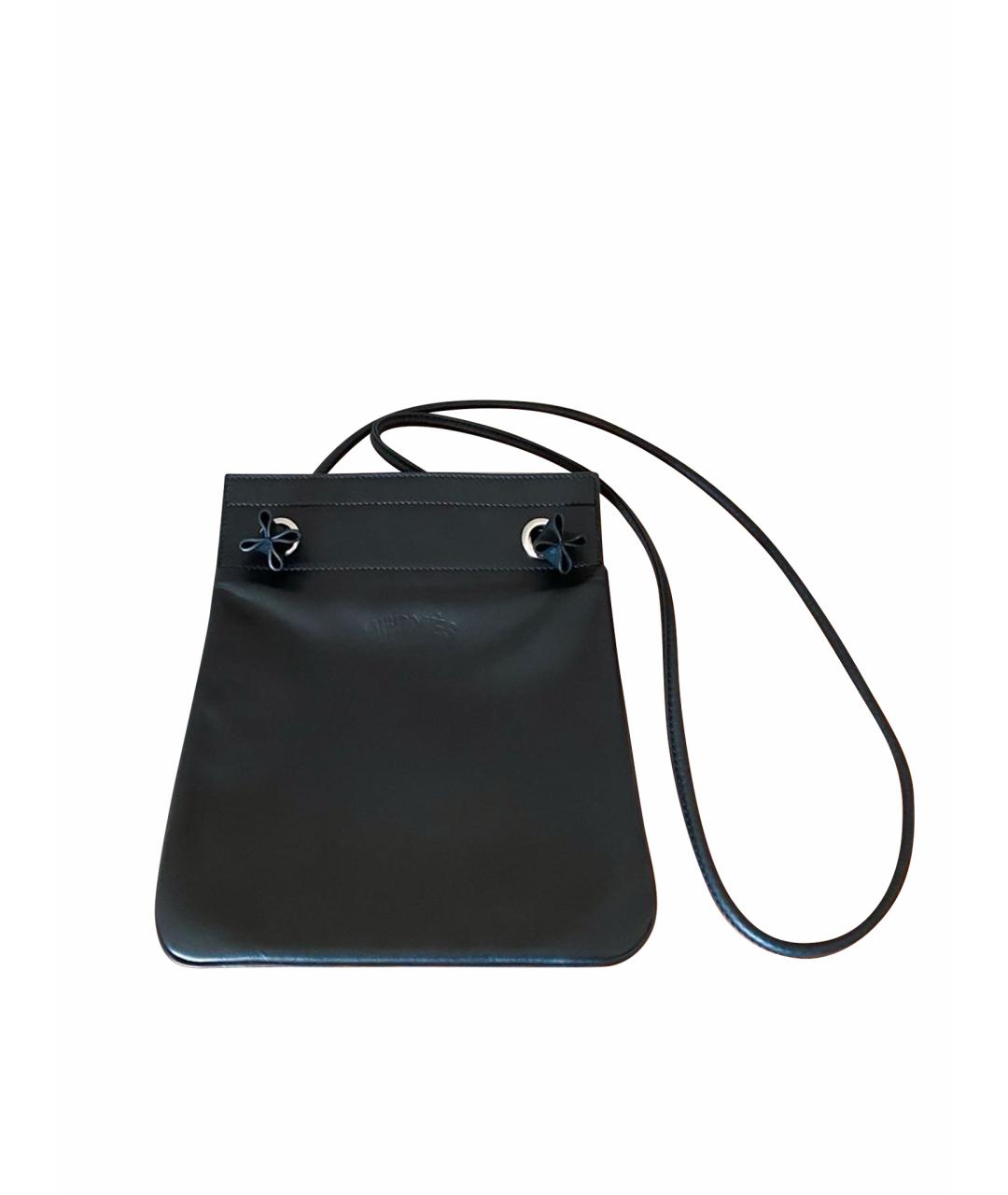 HERMES Черная кожаная сумка через плечо, фото 1