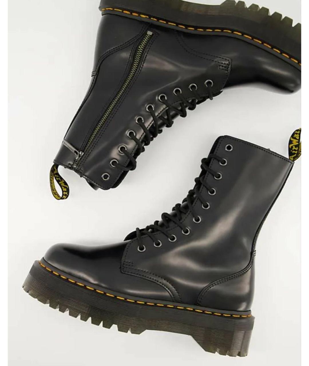 DR. MARTENS Черные кожаные высокие ботинки, фото 3