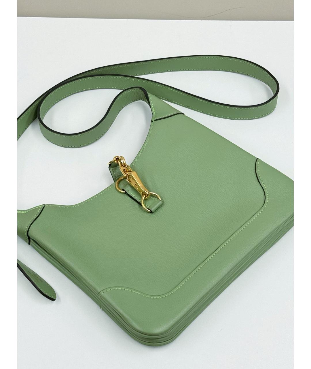 HERMES Зеленая кожаная сумка через плечо, фото 2