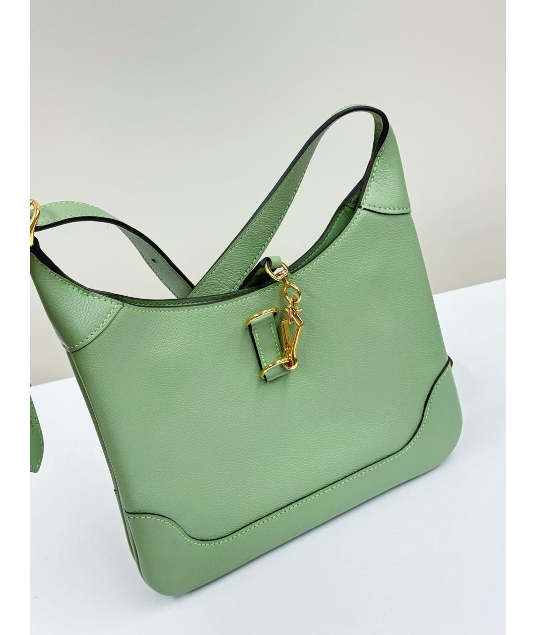 HERMES Зеленая кожаная сумка через плечо, фото 3