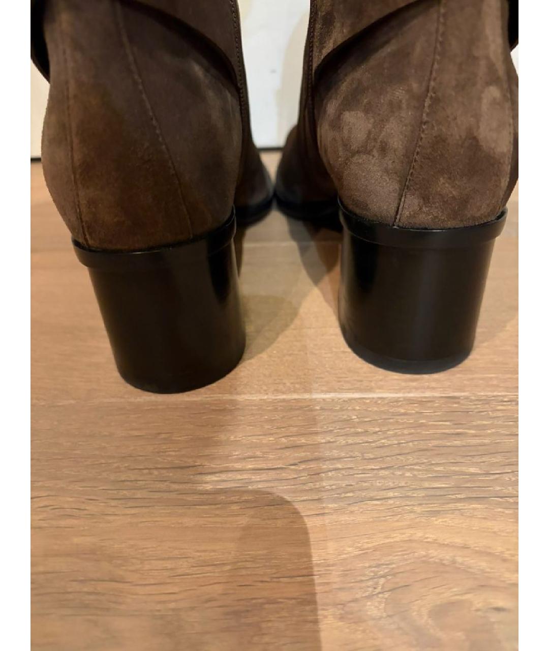 HERMES Коричневые замшевые ботильоны, фото 4