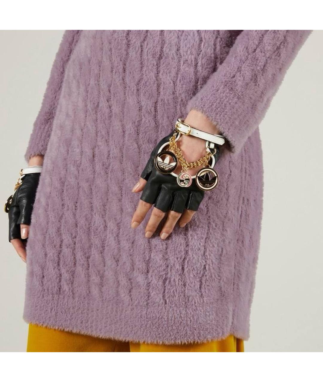 GUCCI Черные кожаные митенки, фото 3