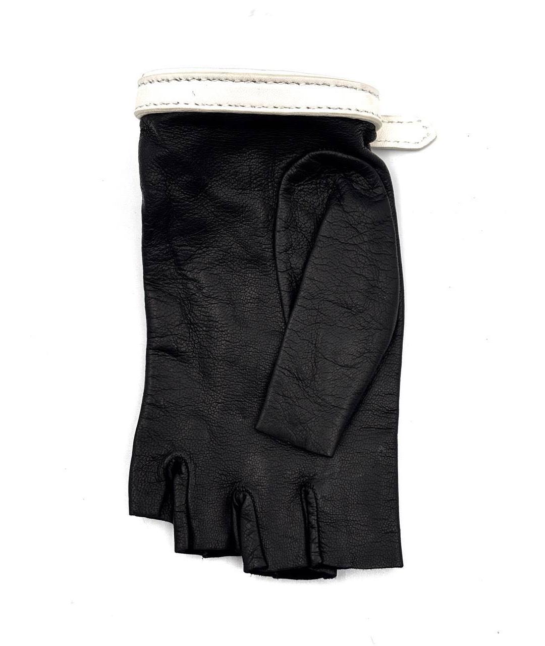 GUCCI Черные кожаные митенки, фото 2