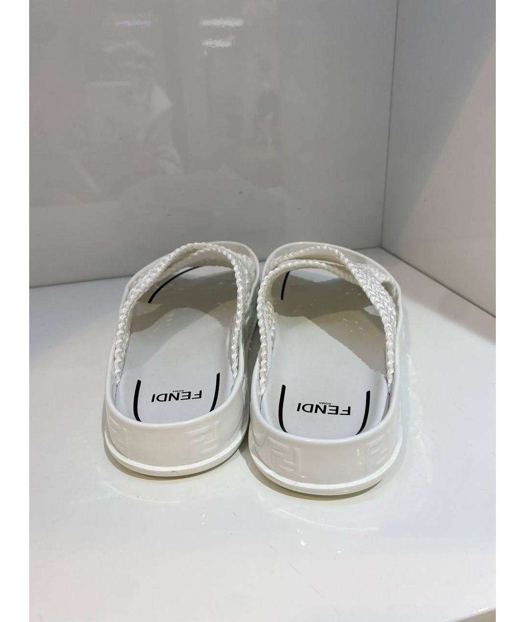 FENDI Белые сабо, фото 4