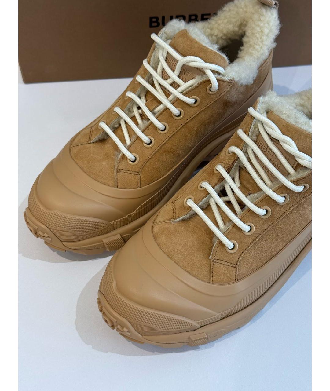 BURBERRY Бежевые замшевые кроссовки, фото 7