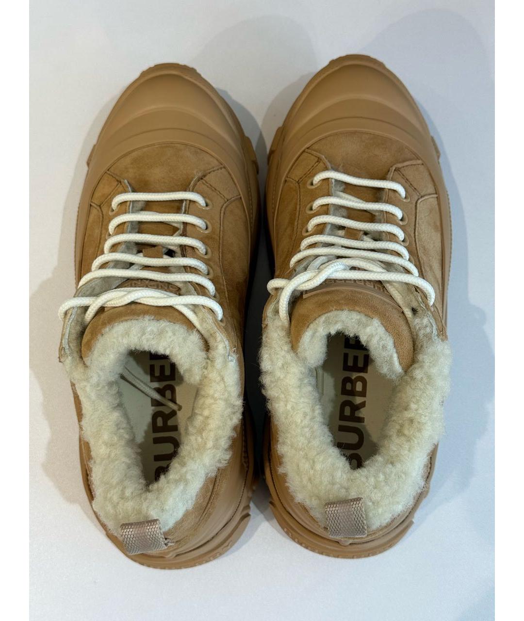 BURBERRY Бежевые замшевые кроссовки, фото 2