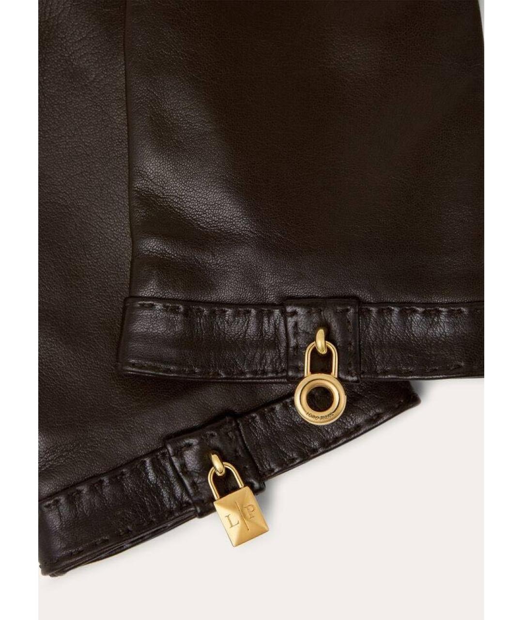 LORO PIANA Коричневые кожаные перчатки, фото 3