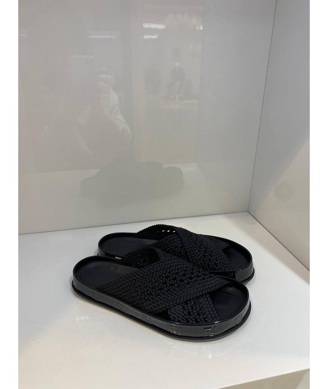 FENDI Черные сабо, фото 4