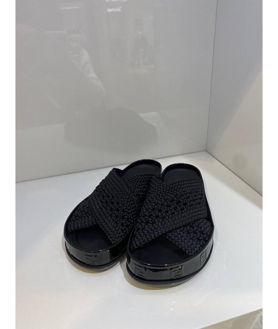 FENDI Черные сабо, фото 2