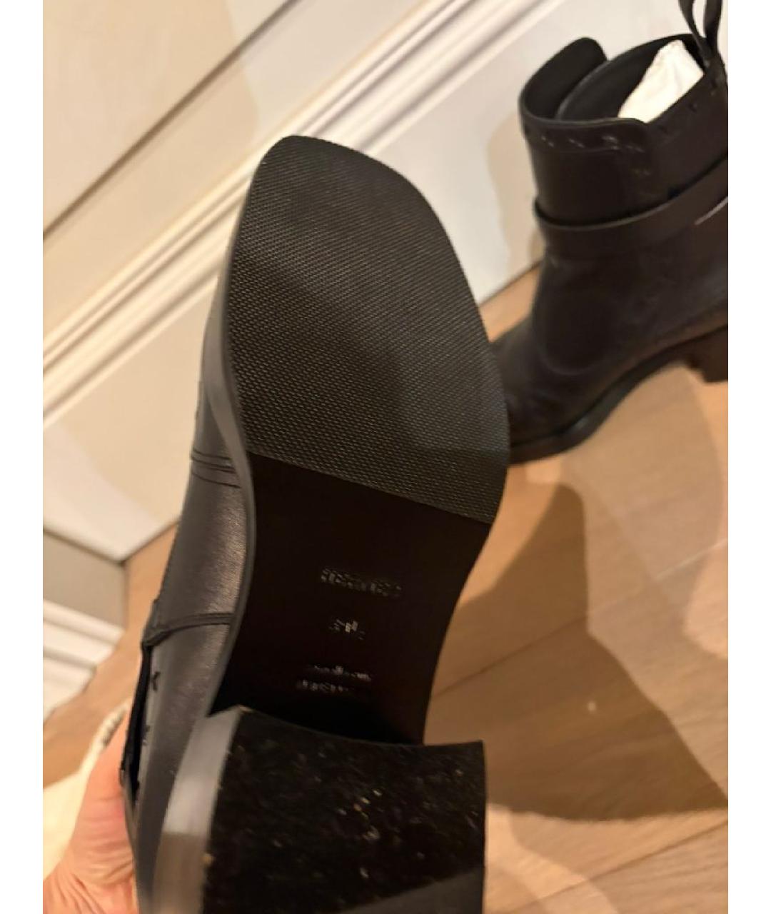 HERMES Черные кожаные ботинки, фото 5