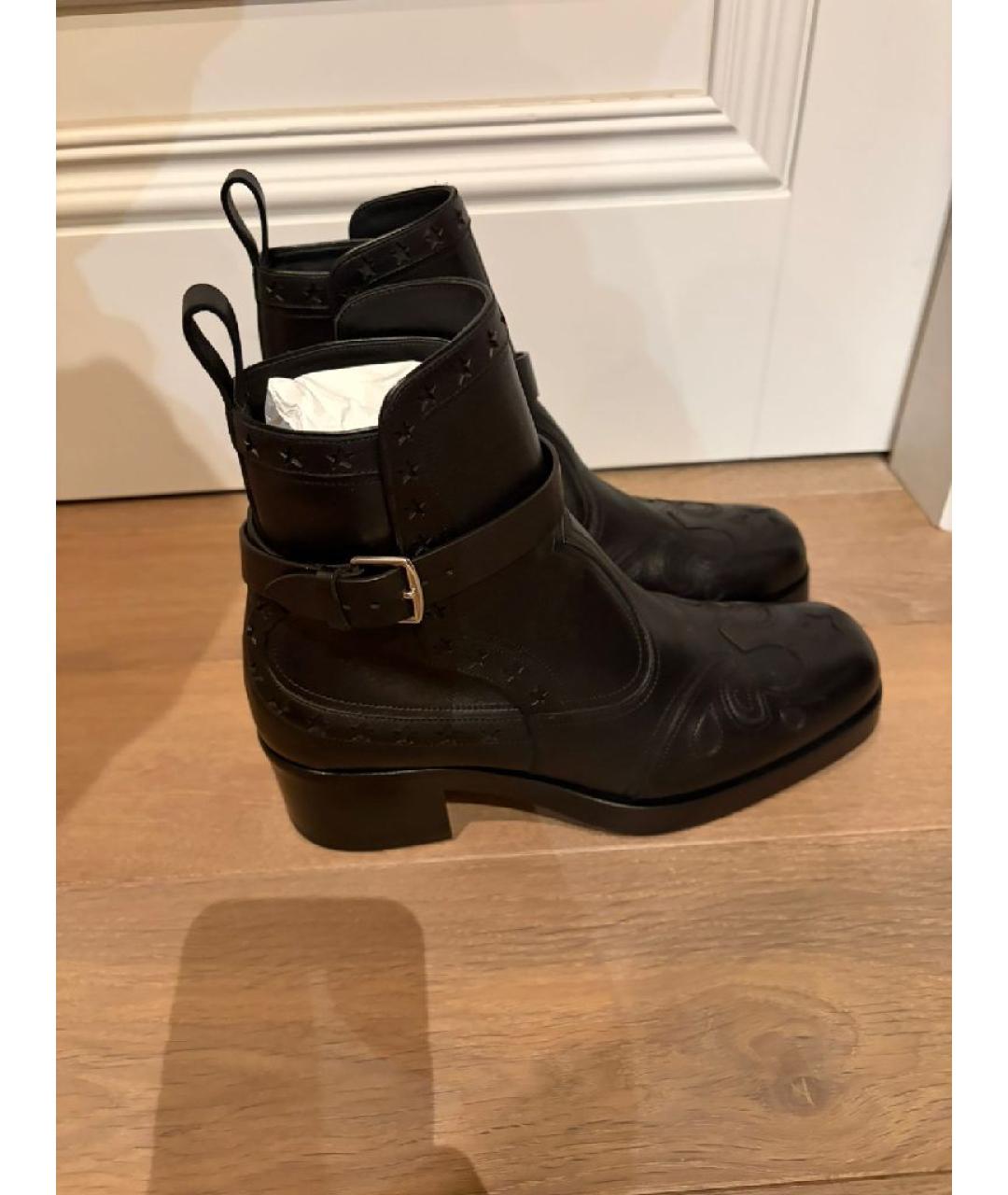 HERMES Черные кожаные ботинки, фото 2