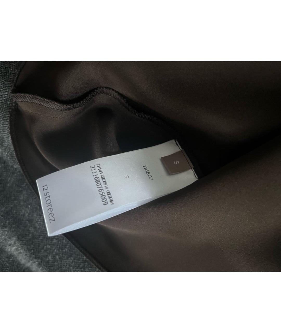 12 STOREEZ Коричневая шелковая майка, фото 4