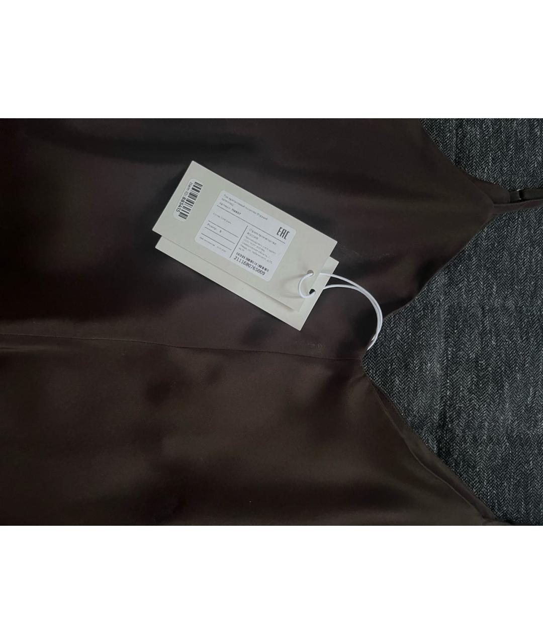 12 STOREEZ Коричневая шелковая майка, фото 3